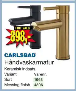 Harald Nyborg Håndvaskarmatur, DKK 898 tilbud