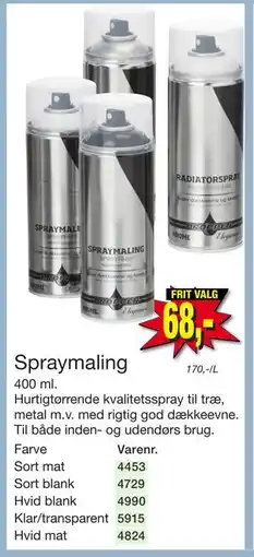 Harald Nyborg Spraymaling, DKK 68 tilbud