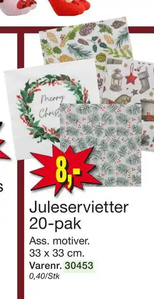 Harald Nyborg Juleservietter 20-pak, DKK 8 tilbud