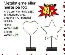 Harald Nyborg Metalstjerne eller hjerte på fod, DKK 49 tilbud