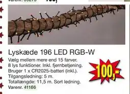 Harald Nyborg Lyskæde 196 LED RGB-W, DKK 100 tilbud