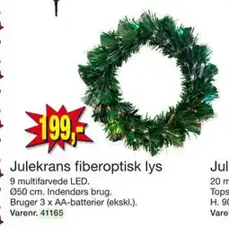Harald Nyborg Julekrans fiberoptisk lys, DKK 199 tilbud