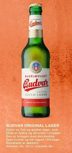 MENY BUDVAR ORIGINAL LAGER, DKK 100 tilbud
