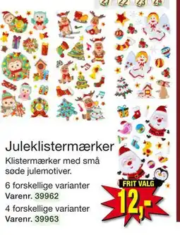 Harald Nyborg Klistermærker med små søde julemotiver. 6 forskellige varianter, DKK 12 tilbud