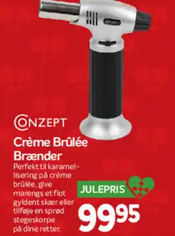 Din Isenkræmmer Conzept crème brûlée brænder tilbud