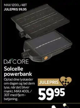 Din Isenkræmmer DA CORE Solcelle powerbank tilbud