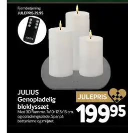 Din Isenkræmmer JULIUS Genopladelig bloklyssæt tilbud