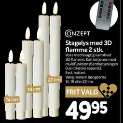 Din Isenkræmmer Conzept stagelys med 3d flamme tilbud