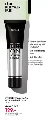 Oriflame THE ONE Make-Up Pro On Screen Finish Primer tilbud
