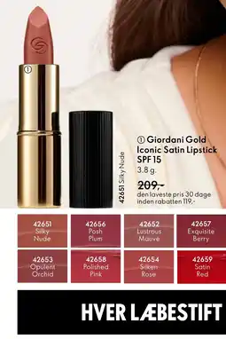 Oriflame Giordani Gold Iconic Satin Lipstick SPF 15 tilbud
