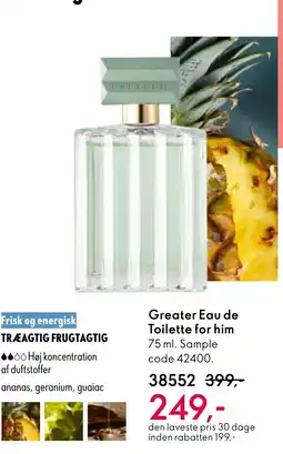 Oriflame Greater Eau de Toilette for him tilbud