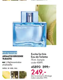 Oriflame Excite for him Eau de Toilette tilbud