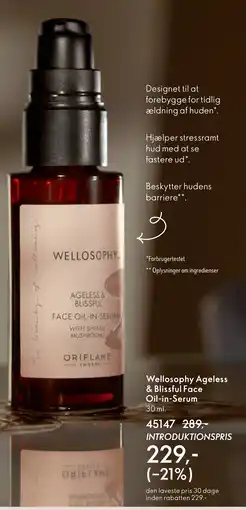 Oriflame Wellosophy Ageless & Blissful Face Oil-in-Serum tilbud