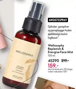 Oriflame Wellosophy Replenish & Energise Face Mist tilbud