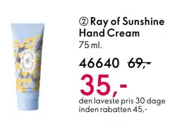 Oriflame Ray of Sunshine Hand Cream tilbud