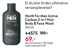 Oriflame North For Men Active Carbon 3-in-1 Hair, Body & Face Wash tilbud