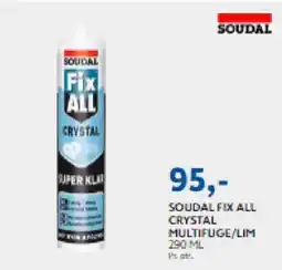 Davidsen Soudal Fix all crystal multifuge/lim tilbud