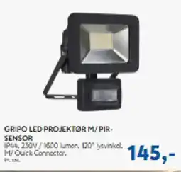 Davidsen Gripo Led projektør m/pir- sensor tilbud