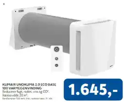 Davidsen Klimair Unoklima 2.0 Eco base 100 varmegenvinding tilbud