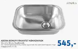 Davidsen Adora Bonum firkantet køkkenvask tilbud