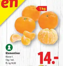 Lidl Klementiner, DKK 14 tilbud