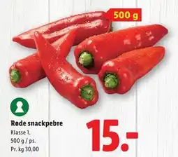 Lidl Røde snackpebre, DKK 15 tilbud