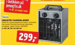 jem & fix INDUSTRI VARMEBLÆSER, DKK 299 tilbud