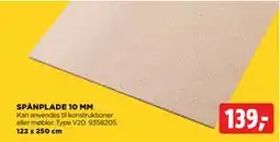 jem & fix SPÅNPLADE 10 MM, DKK 139 tilbud