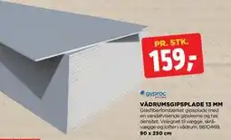 jem & fix VÅDRUMSGIPSPLADE 13 MM, DKK 159 tilbud