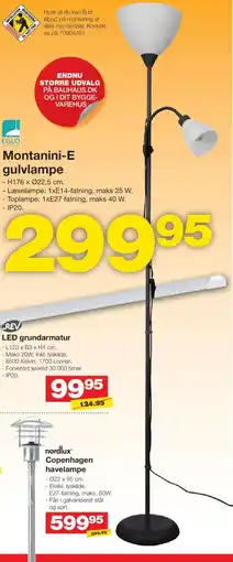 Bauhaus Montanini-E gulvlampe tilbud