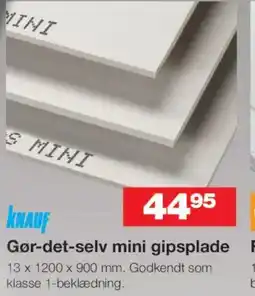 Bauhaus KNAUF Gør-det-selv mini gipsplade tilbud