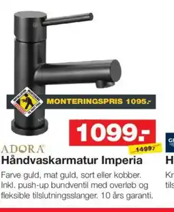 Bauhaus ADORA Håndvaskarmatur Imperia tilbud