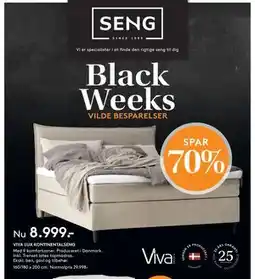 SENG VIVA LUX KONTINENTALSENG., DKK 8999 tilbud