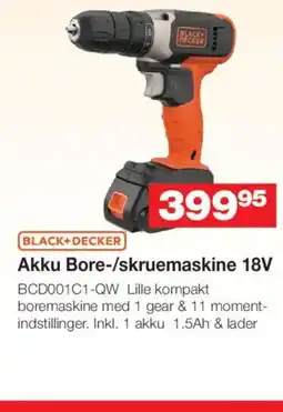 Bauhaus BLACK+DECKER Akku Bore-/skruemaskine 18V tilbud