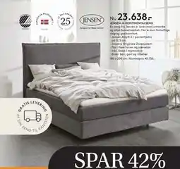 SENG JENSEN J4 KONTINENTALSENG, DKK 23638 tilbud