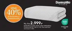 SENG DUNLOPILLO COOL WAVE LATEX TOPMADRAS tilbud