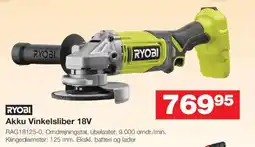 Bauhaus RYOBI Akku Vinkelsliber 18V tilbud
