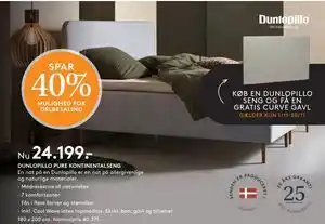 SENG DUNLOPILLO PURE KONTINENTALSENG tilbud