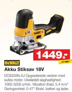 Bauhaus DEWALT Akku Stiksav 18V tilbud