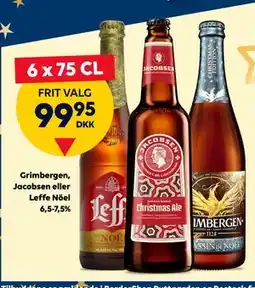BorderShop Grimbergen, Jacobsen eller Leffe Nöel 6,5-7,5%, DKK 99.95 tilbud