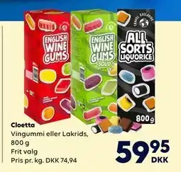 BorderShop Cloetta, DKK 59.95 tilbud