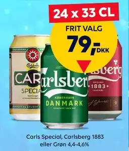 BorderShop Carls Special, Carlsberg 1883 eller Grøn 4,4-4,6%, DKK 79 tilbud