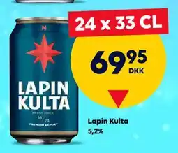 BorderShop Lapin Kulta 5,2%, DKK 69.95 tilbud