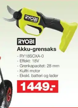Bauhaus RYOBI Akku-grensaks tilbud