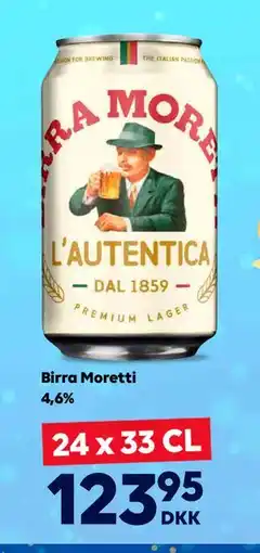 BorderShop Birra Moretti 4,6%, DKK 123.95 tilbud
