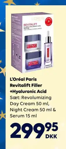 BorderShop L’Oréal Paris Revitalift Filler +Hyaluronic Acid, DKK 299.95 tilbud