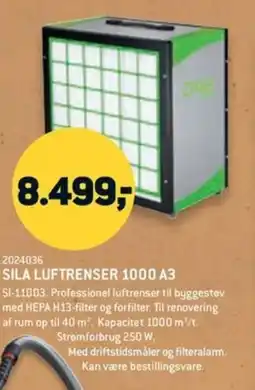 XL-BYG Sila luftrenser 1000 a3 tilbud