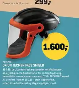 XL-BYG Ox-on tecmen face shield tilbud