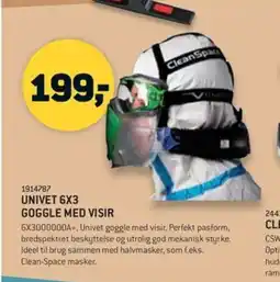 XL-BYG Univet 6x3 goggle med visir tilbud