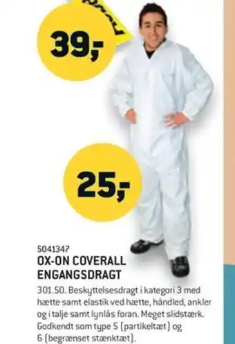 XL-BYG Ox-on coverall engangsdragt tilbud